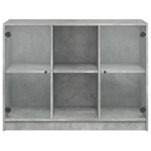  betonszürke szerelt fa tálalószekrény 102x37x75,5 cm