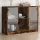  füstös tölgy színű szerelt fa tálalószekrény 102x37x75,5 cm