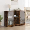  füstös tölgy színű szerelt fa tálalószekrény 102x37x75,5 cm