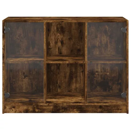  füstös tölgy színű szerelt fa tálalószekrény 102x37x75,5 cm