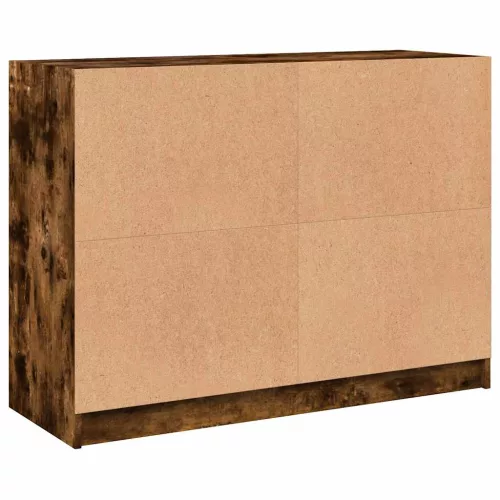  füstös tölgy színű szerelt fa tálalószekrény 102x37x75,5 cm