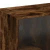  füstös tölgy színű szerelt fa tálalószekrény 102x37x75,5 cm