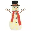  dekoratív luxus szövet karácsonyi LED-es hóember figura 60 cm