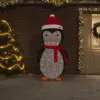  dekoratív luxus szövet karácsonyi LED-es hópingvinfigura 180 cm