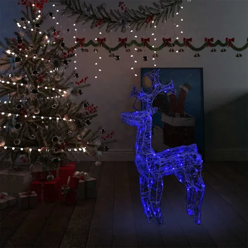  akril karácsonyi rénszarvas dekoráció 90 LED-del 60x16x100 cm