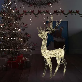    meleg fehér akril karácsonyi rénszarvas dísz 140 LED-del 120 cm