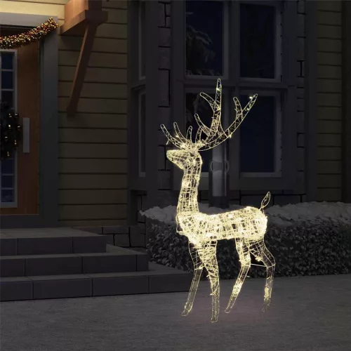  meleg fehér akril karácsonyi rénszarvas dísz 140 LED-del 120 cm
