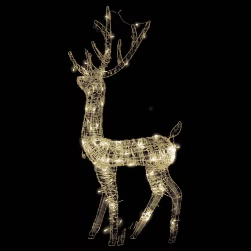  meleg fehér akril karácsonyi rénszarvas dísz 140 LED-del 120 cm