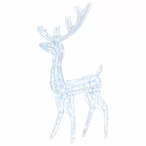  hideg fehér rénszarvasos karácsonyi dísz 140 LED-del 120 cm