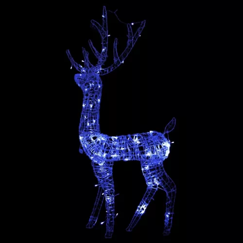  kék akril rénszarvasos karácsonyi dekoráció 140 LED-del 120 cm