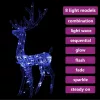  kék akril rénszarvasos karácsonyi dekoráció 140 LED-del 120 cm
