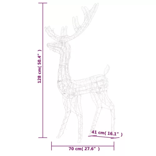  kék akril rénszarvasos karácsonyi dekoráció 140 LED-del 120 cm