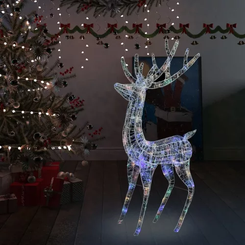  színes XXL akril karácsonyi rénszarvas 250 LED-del 180 cm
