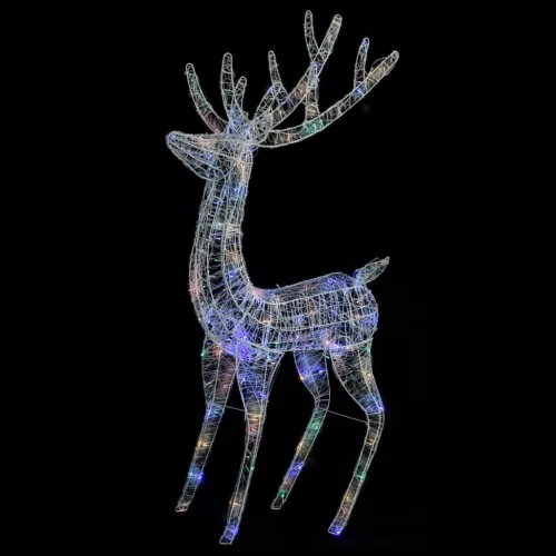  színes XXL akril karácsonyi rénszarvas 250 LED-del 180 cm