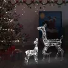  160 LED-es hideg fehér akril karácsonyi rénszarvascsalád