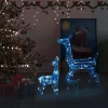  160 LED-es kék akril karácsonyi rénszarvascsalád