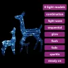  160 LED-es kék akril karácsonyi rénszarvascsalád