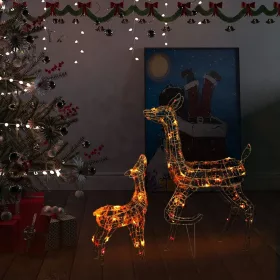  160 LED-es színes akril karácsonyi rénszarvascsalád