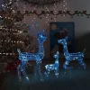  300 LED-es kék akril karácsonyi rénszarvascsalád