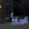  karácsonyi rénszarvasos-szános hálós díszvilágítás 432 LED-del