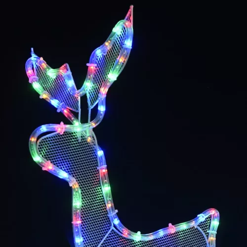  karácsonyi rénszarvasos-szános hálós díszvilágítás 432 LED-del