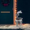  rénszarvasos karácsonyi dísz hálóval és 306 LED-del 60x24x89 cm
