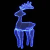  rénszarvasos karácsonyi dísz hálóval és 306 LED-del 60x24x89 cm