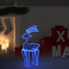  rénszarvasos karácsonyi dísz hálóval és 306 LED-del 60x24x89 cm
