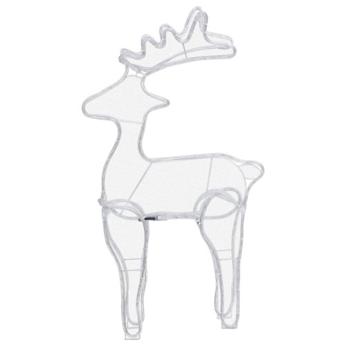  rénszarvasos karácsonyi dísz hálóval és 306 LED-del 60x24x89 cm