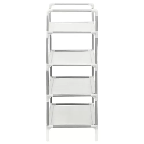  4 polcos ezüstszínű fém/nem-szőtt szövet cipőtartó