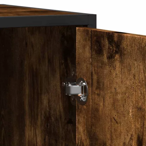  füstös tölgy színű szerelt fa tálalószekrény 134 x 35 x 76 cm