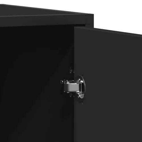  fekete szerelt fa tálalószekrény 92 x 35 x 76 cm