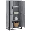  szürke sonoma színű szerelt fa magasszekrény 68 x 35 x 139 cm
