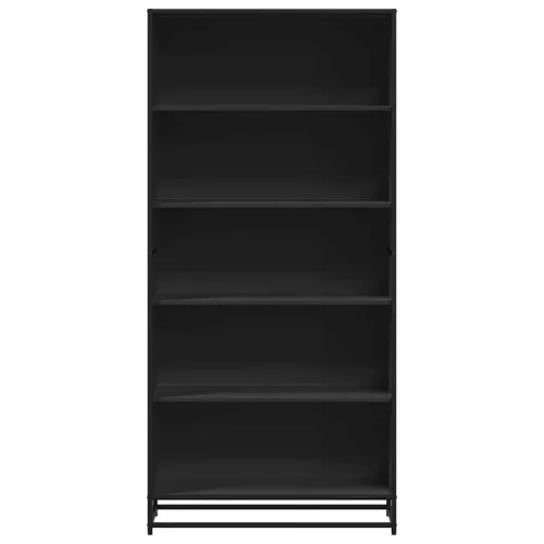  fekete szerelt fa könyvszekrény 80,5 x 35 x 170,5 cm