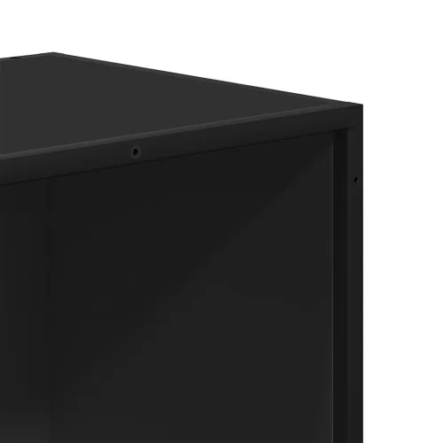  fekete szerelt fa és fém könyvszekrény 97,5 x 33 x 107,5 cm