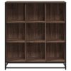  barna tölgy szerelt fa és fém könyvszekrény 97,5x33x107,5 cm