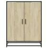  sonoma tölgy színű szerelt fa és fém cipőszekrény 75x38x97,5 cm