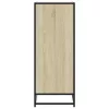  sonoma tölgy színű szerelt fa és fém cipőszekrény 75x38x97,5 cm