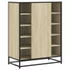  sonoma tölgy színű szerelt fa és fém cipőszekrény 75x38x97,5 cm