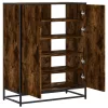  füstös tölgy színű szerelt fa és fém cipőszekrény 75x38x97,5 cm