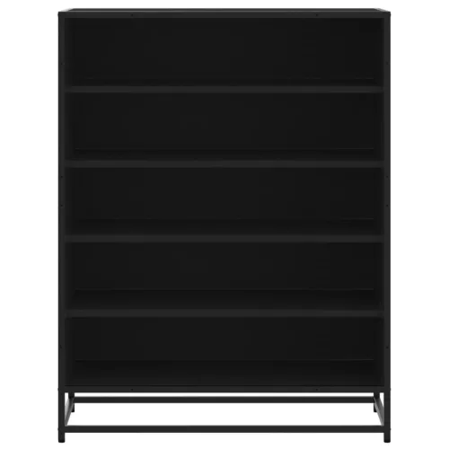  fekete szerelt fa és fém cipőszekrény 75 x 38 x 97,5 cm