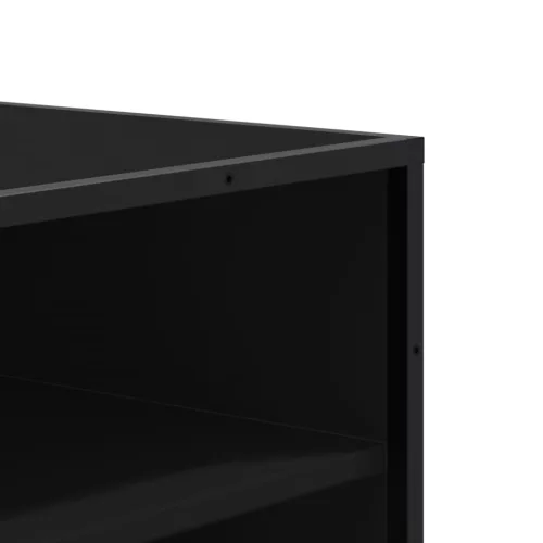  fekete szerelt fa és fém cipőszekrény 75 x 38 x 97,5 cm