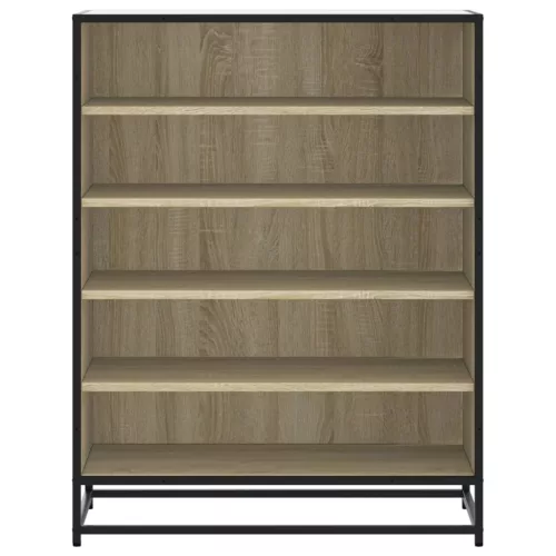  sonoma tölgy színű szerelt fa és fém cipőszekrény 75x38x97,5 cm