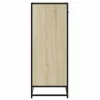  sonoma tölgy színű szerelt fa és fém cipőszekrény 75x38x97,5 cm