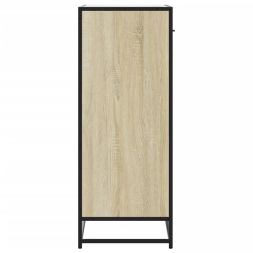  sonoma tölgy színű szerelt fa és fém cipőszekrény 75x38x97,5 cm