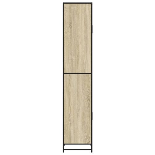  sonoma tölgy szerelt fa és fém fürdőszekrény 35x37,5x188,5 cm