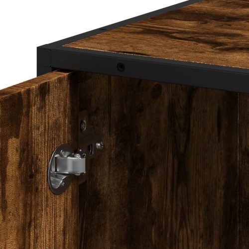  füstös tölgy szerelt fa és fém fürdőszekrény 35x37,5x188,5 cm