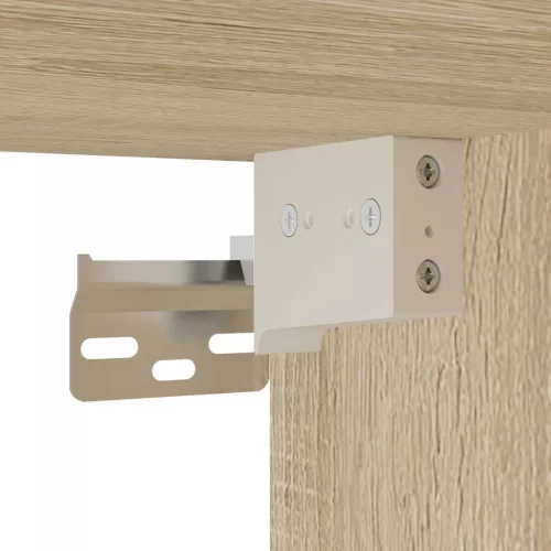  3 részes sonoma tölgyszínű szerelt fa fürdőszobai bútorszett