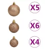  61 részes rózsaarany karácsonyi gömbszett csúccsal+150 LED-del