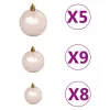  61 részes rózsaarany karácsonyi gömbszett csúccsal+150 LED-del